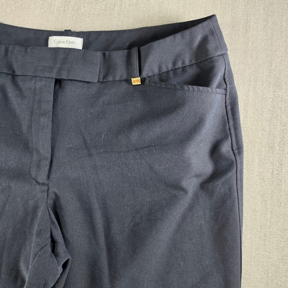 Calvin Klein Dress Pants Women 16 Black Wide Leg Stretch Professional Office - Picture 11 of 16